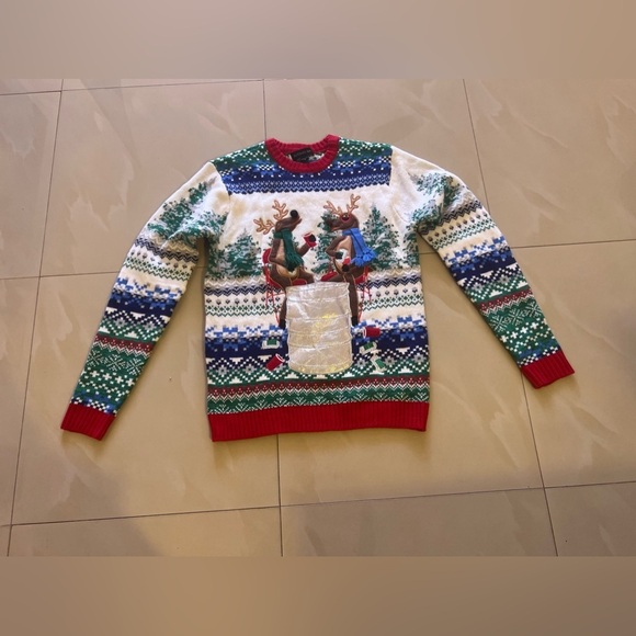 Blizzard Bay Funny Ugly Christmas Sweater Drinking Holder Pocket S Blizzard Bay - Picture 6 of 15